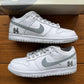 SIZE 8 - Supreme x Dunk Low SB 'White Metallic Silver' (Used)
