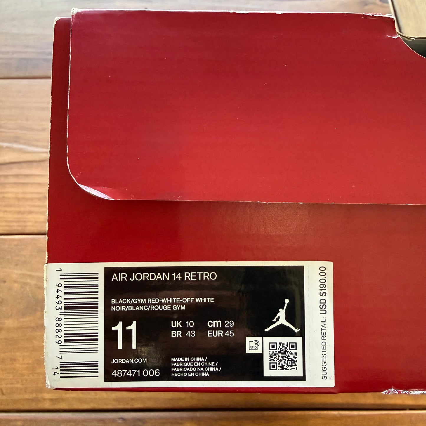 Talla 11 - Jordan 14 Retro 'Gym Red' (Usado)