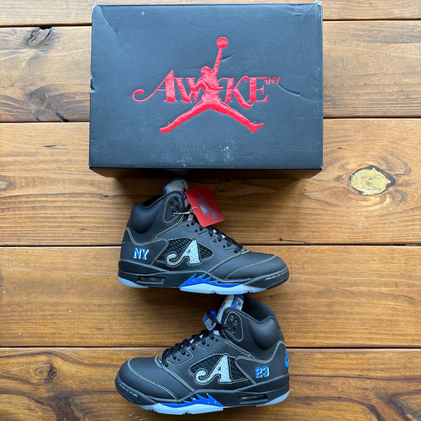 Size 8.5 - Awake NY x Jordan 5 Retro 'Boro - Racer Blue' (Used)