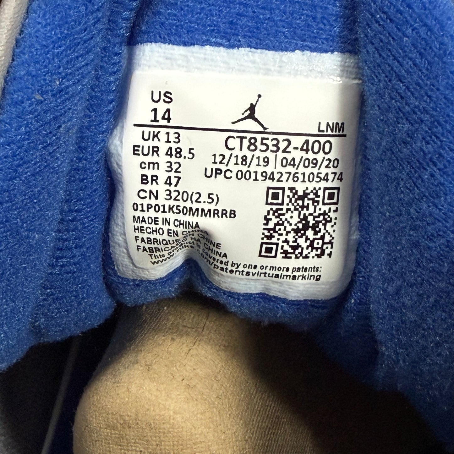 SIZE 14 - Jordan 3 Retro 'Varsity Royal' (Used)