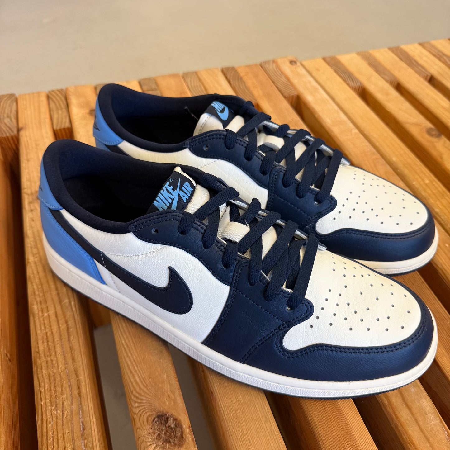 Size 13 - Jordan 1 Retro Low OG 'Obsidian UNC' (Used/Damaged Box)