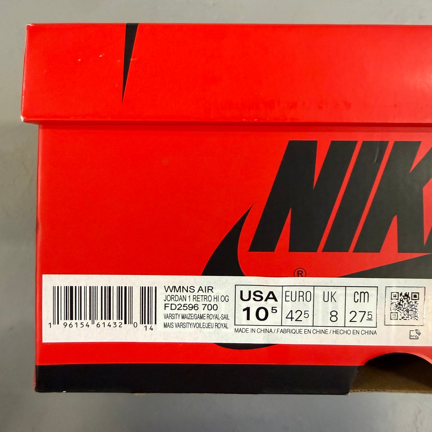 Size 10.5W/9M - Wmns Jordan 1 Retro High OG 'Reverse Laney' (Used)