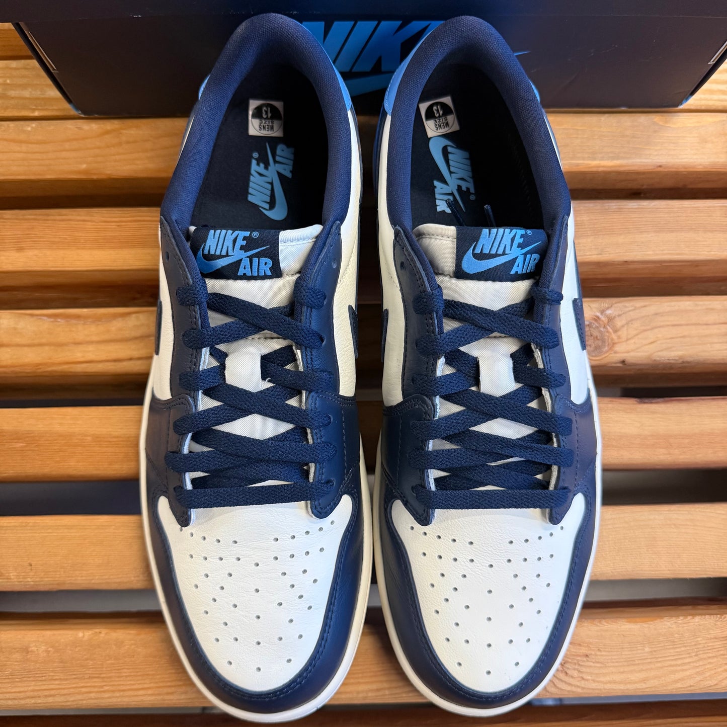 Size 13 - Jordan 1 Retro Low OG 'Obsidian UNC' (Used/Damaged Box)