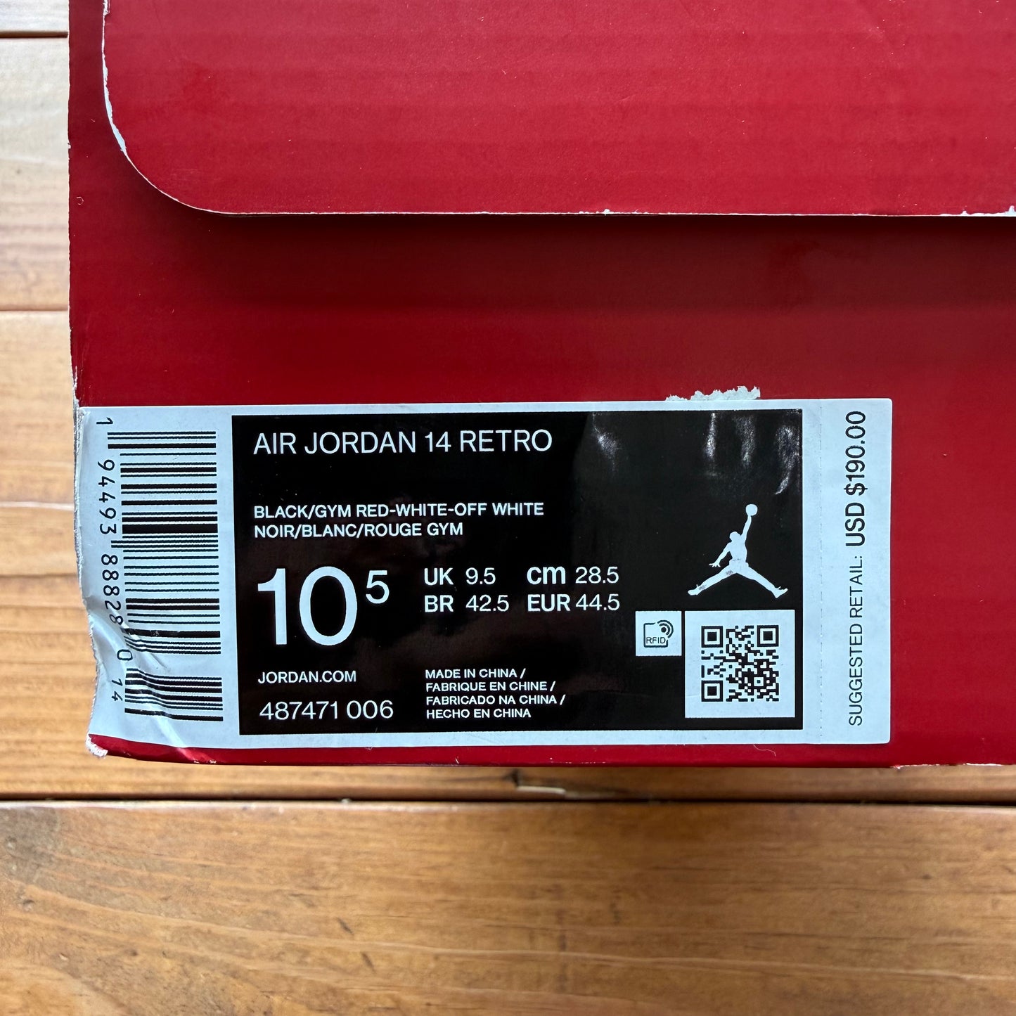 Größe 44,5 - Jordan 14 Retro 'Gym Red' (Gebraucht)
