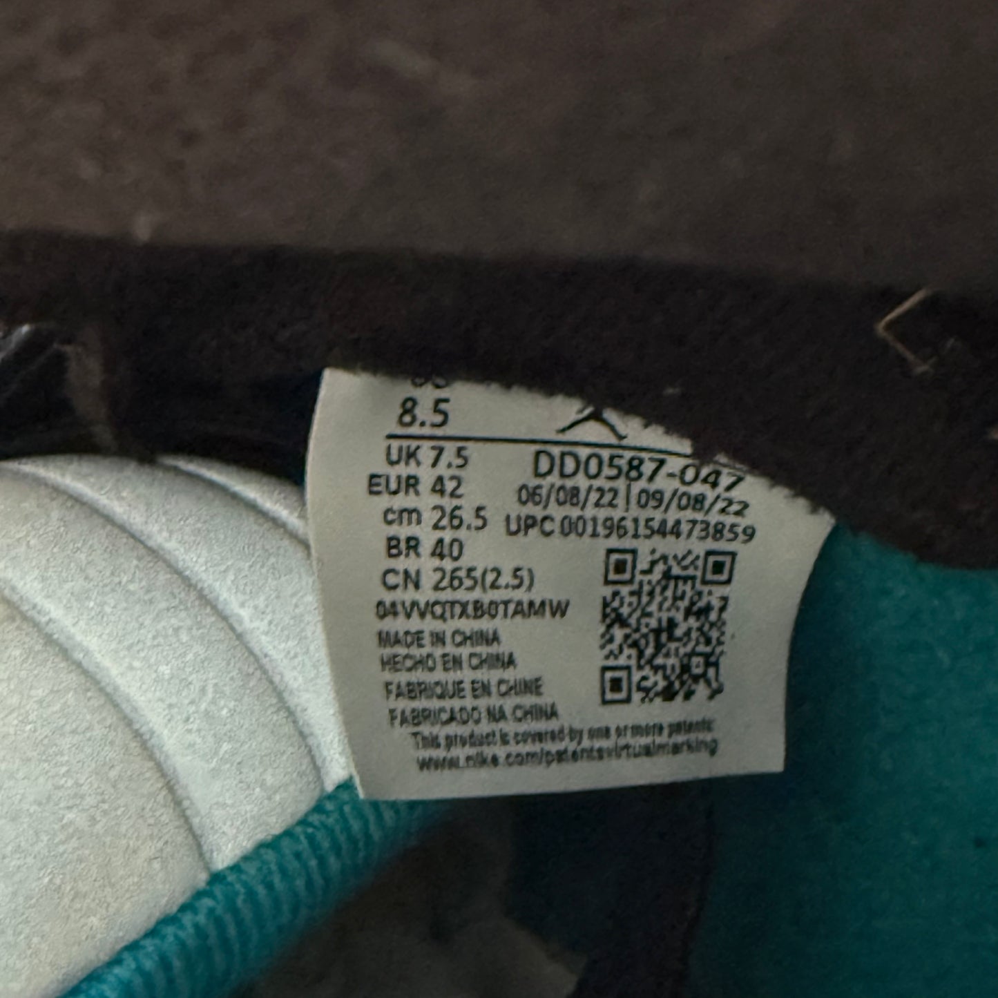 Size 8.5 - Jordan 5 Retro 'Aqua' (Used)