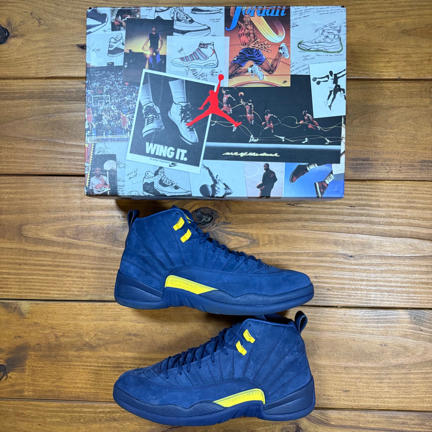 SIZE 14 - Jordan 12 Retro 'Michigan' (Used)