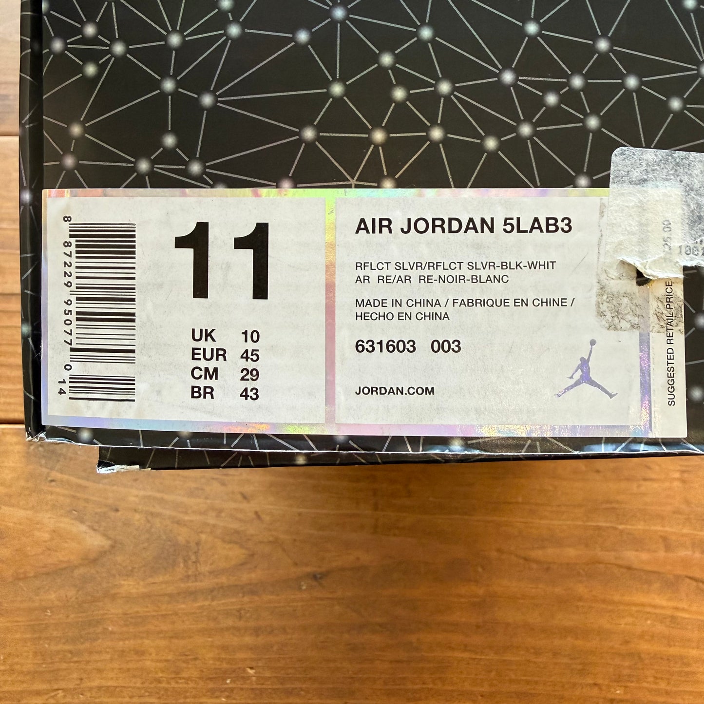 Size 11 - Jordan 3 5Lab3 'Reflective Silver' (Used)