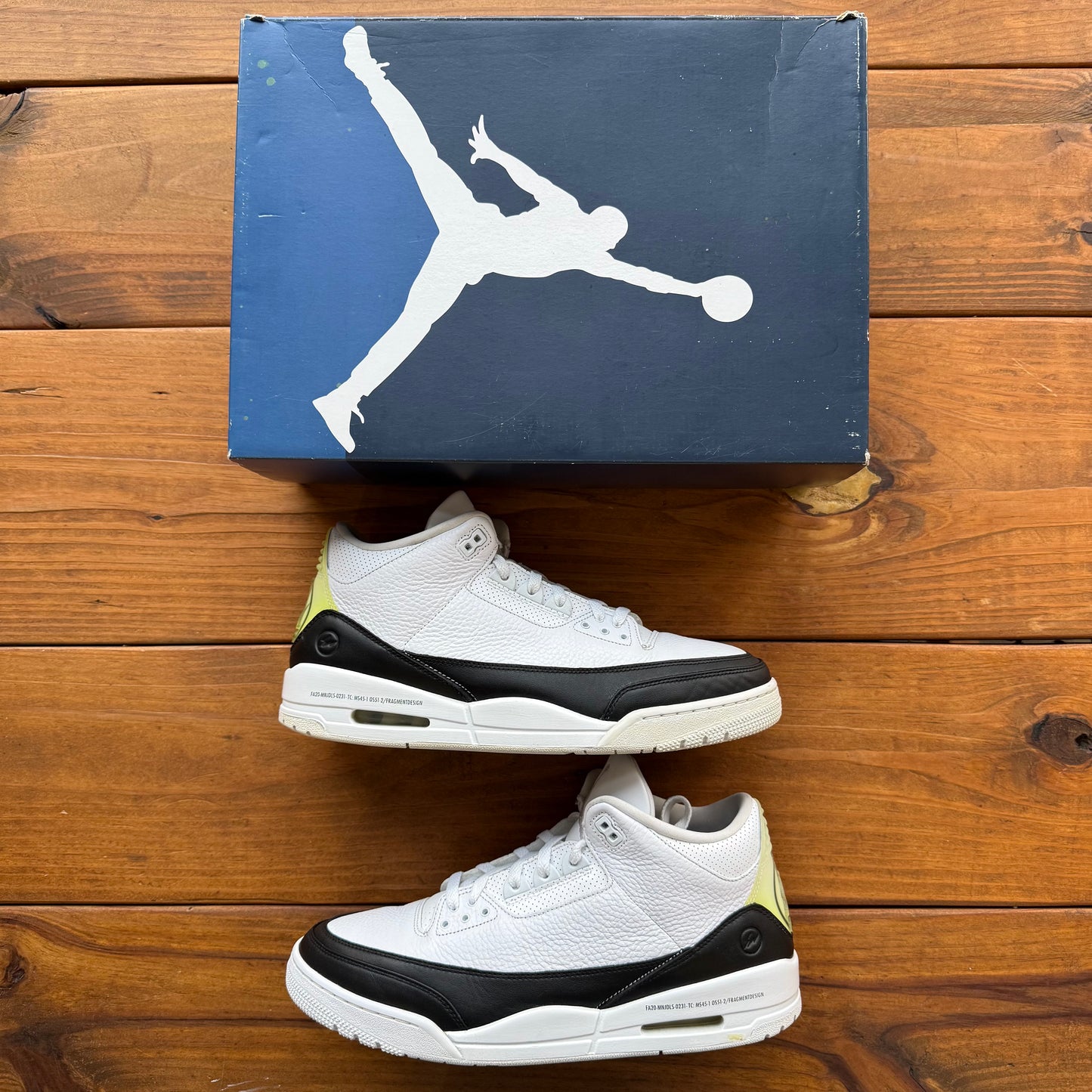SIZE 13 - Fragment Design x Jordan 3 Retro SP 'White' (Used)