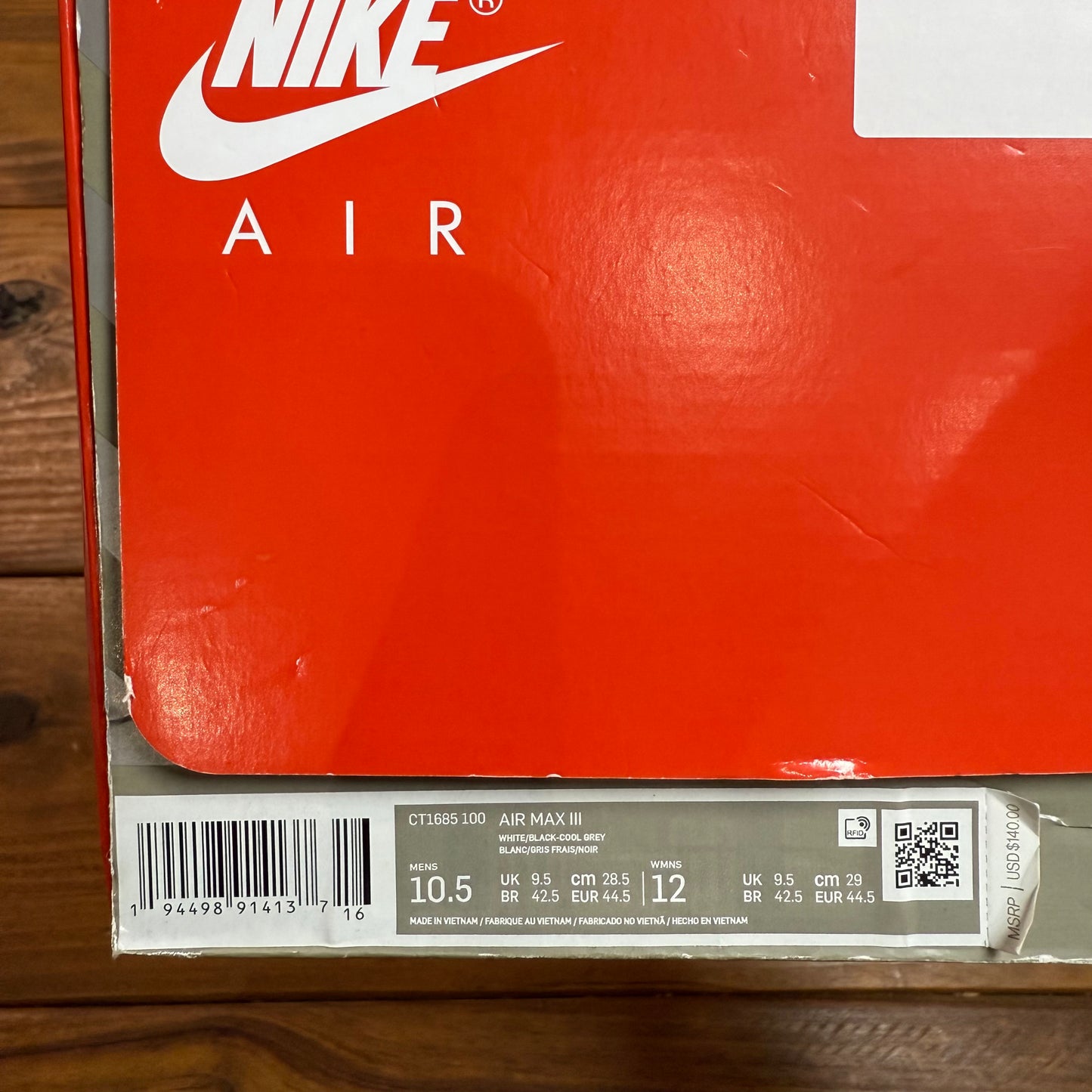 SIZE 10.5 - Air Max 90 'Infrared' 2020 (Used)
