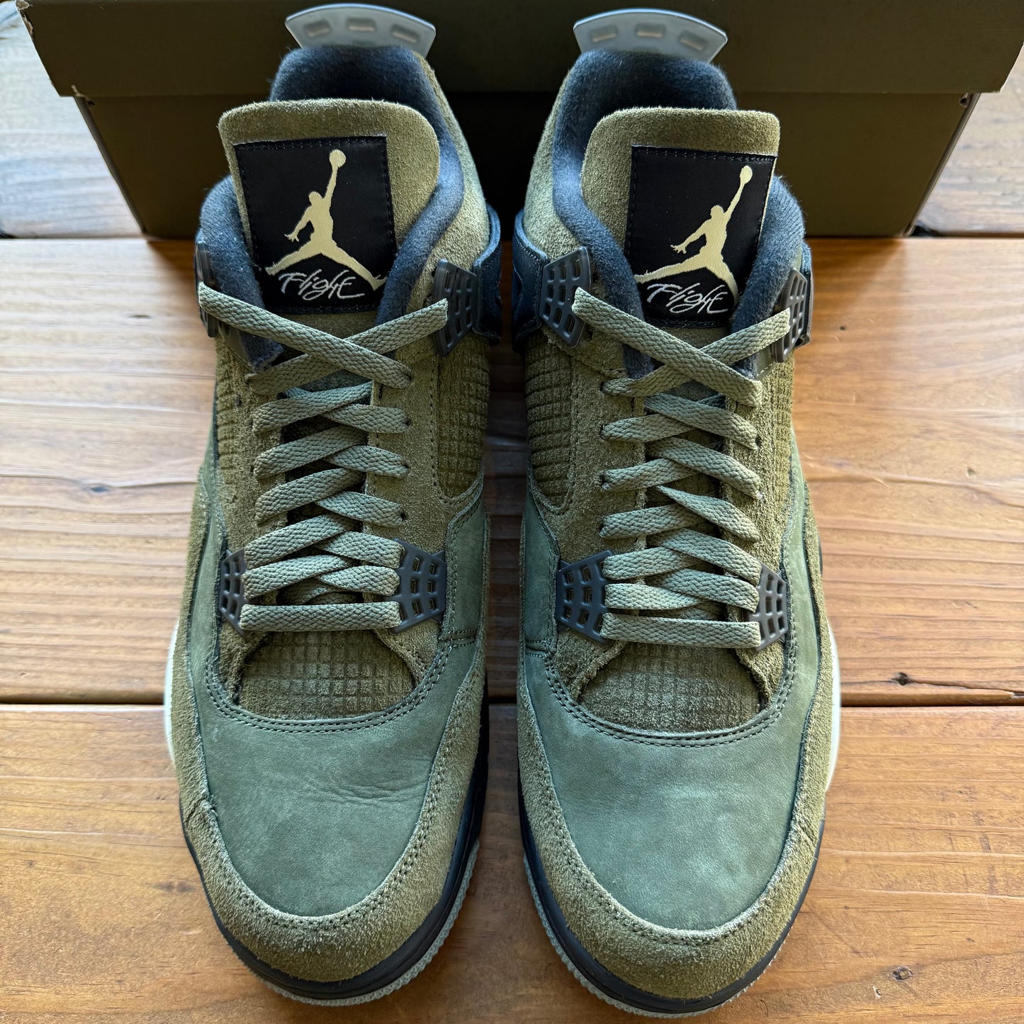 SIZE 12 - Jordan 4 Retro SE Craft 'Olive' (Used)