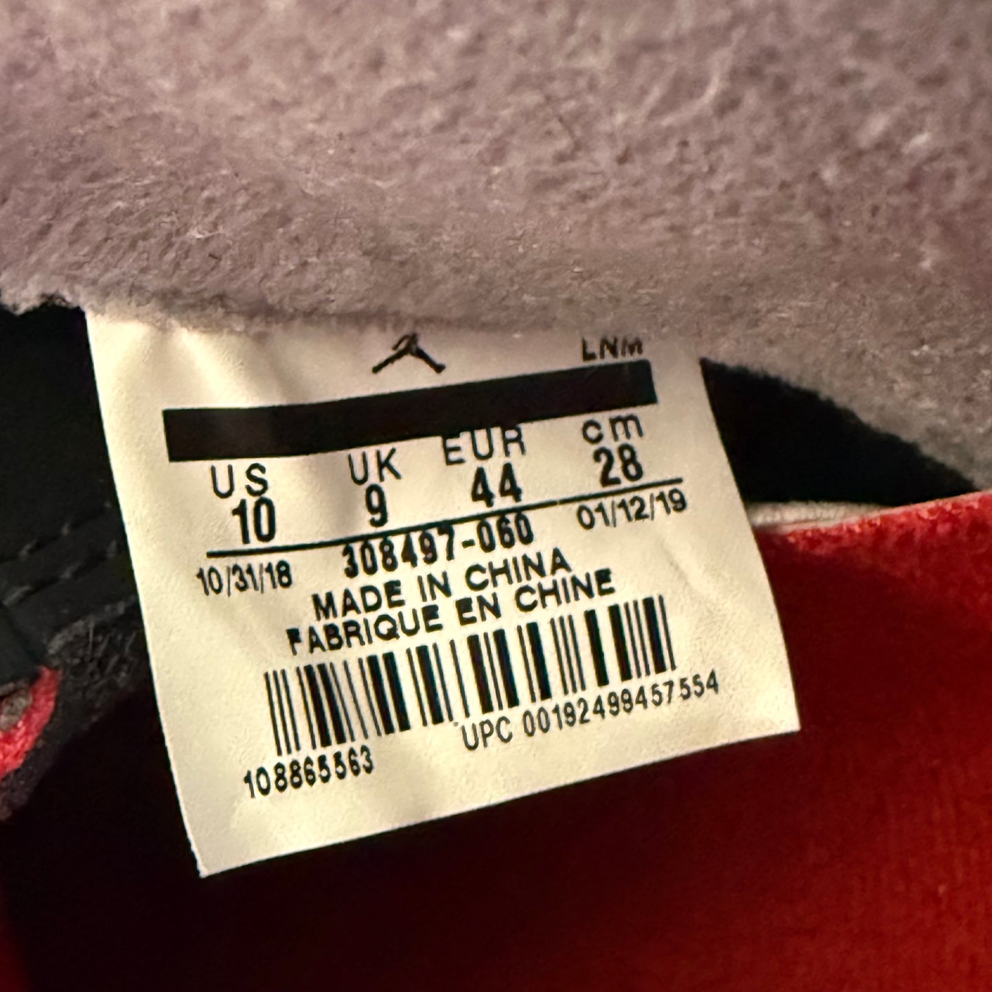 Größe 10 – Jordan 4 Retro OG 'Bred' 2019 (Gebraucht)