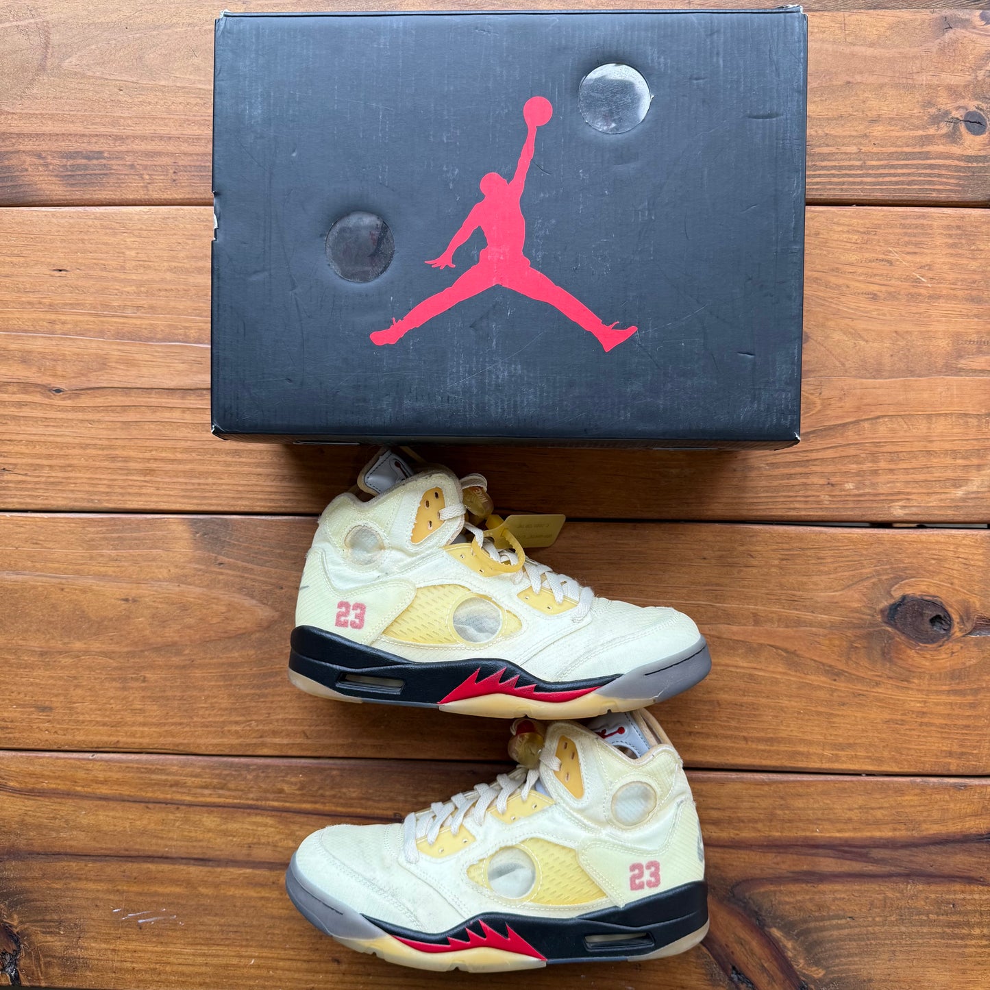 Size 9 - Off-White x Jordan 5 SP 'Sail' (Used)