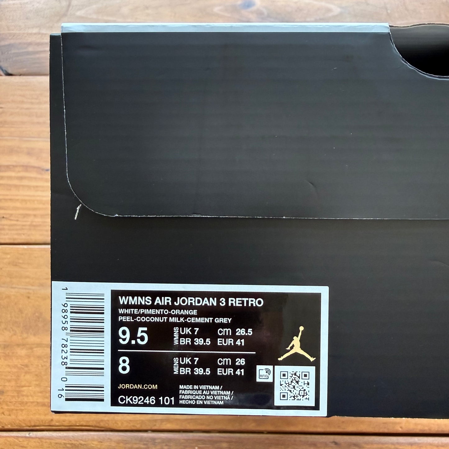 Size 9.5W/8M - Wmns Jordan 3 'Orange Citrus' (Used)