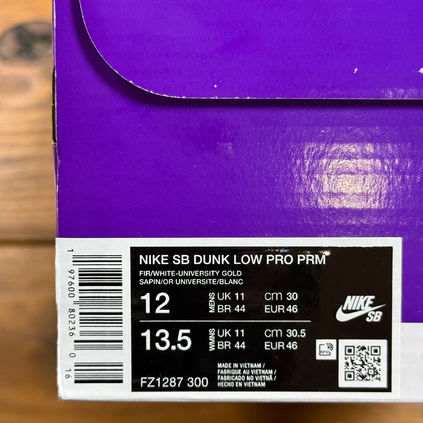 SIZE 12 - Dunk Low Premium SB 'Seattle Supersonics' (Used)