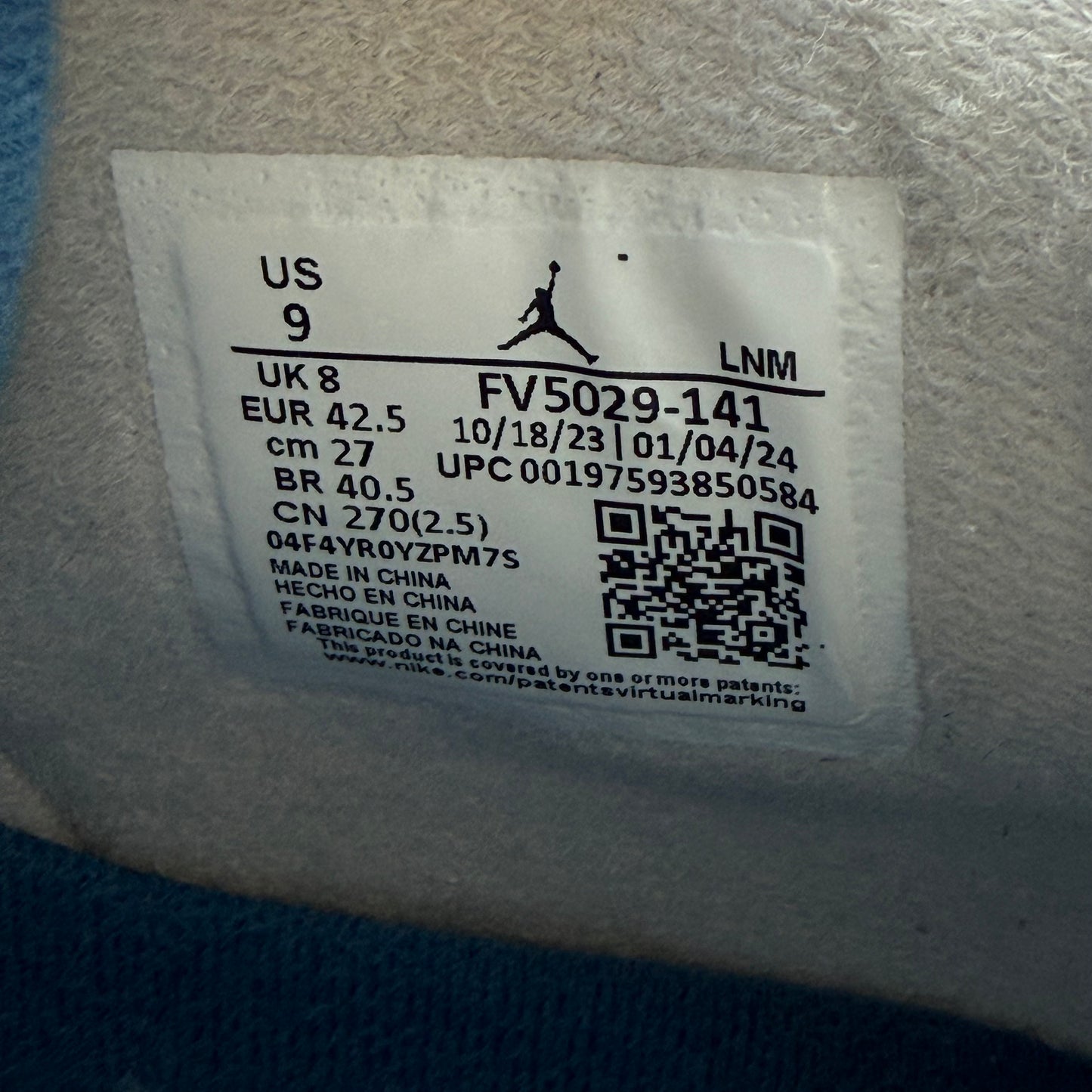 Size 9 - Jordan 4 Retro 'Military Blue' 2024 (Used)