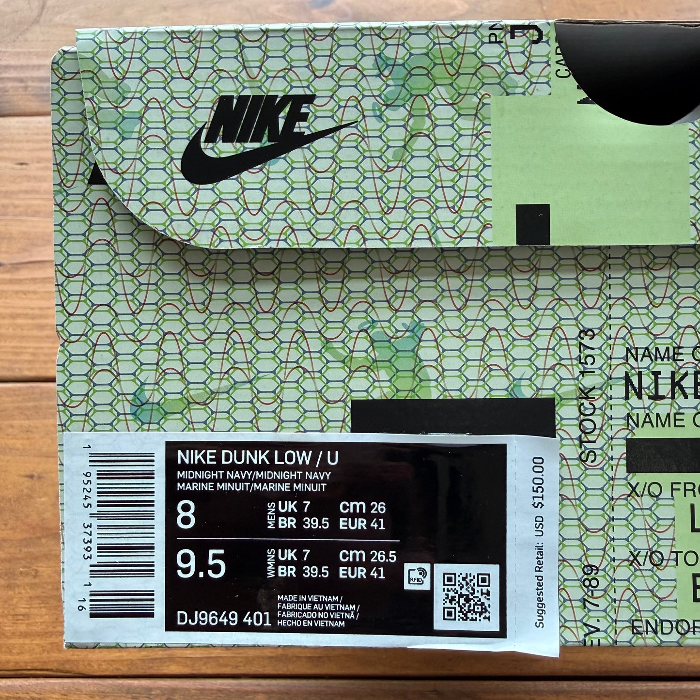 SIZE 8 - Union LA x Dunk Low 'Passport Pack - Pistachio' (Used)