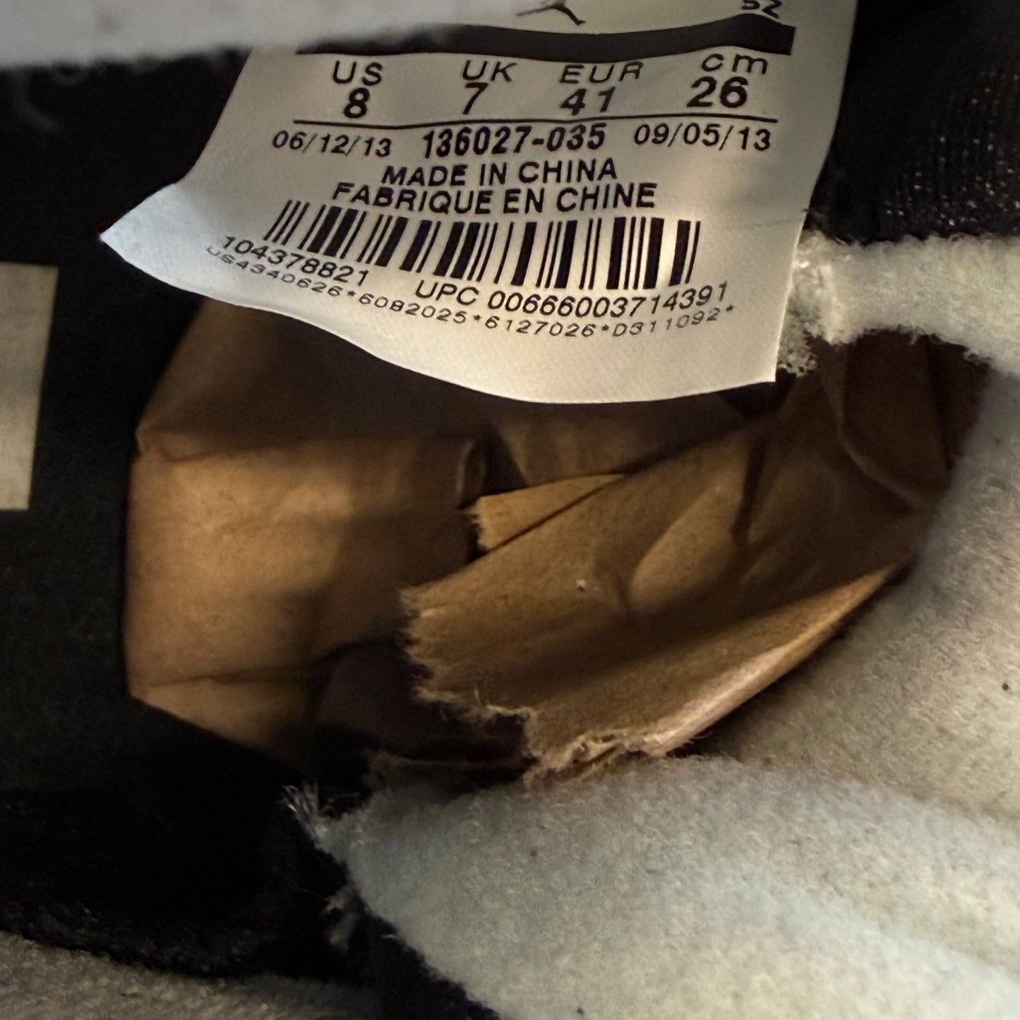 Size 8 - Jordan 5 Retro 'Oreo' 2013 (Used)