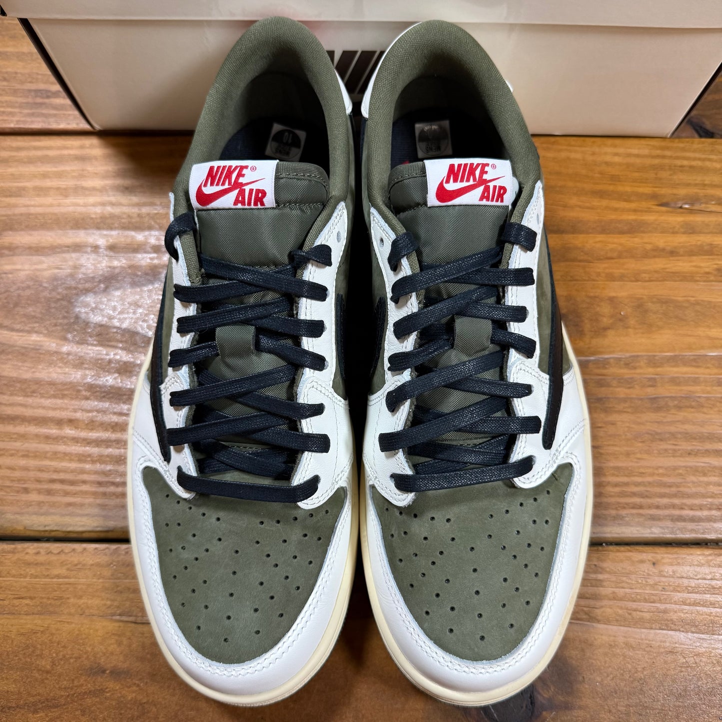 SIZE 10 - Travis Scott x Jordan 1 Low OG SP 'Reverse Olive / Medium Olive' (Used)