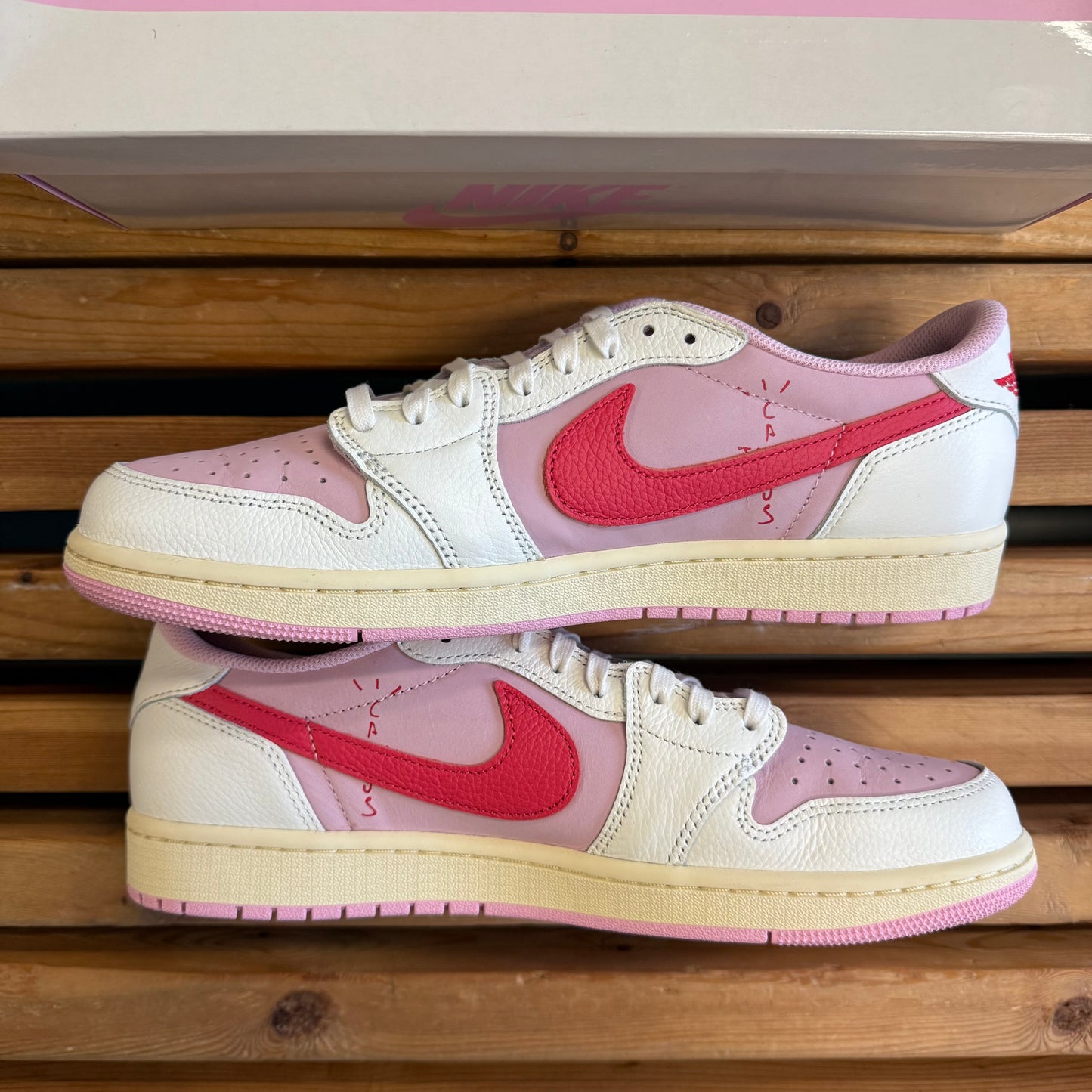 Size 11 - Travis Scott x Jordan 1 Retro Low OG 'Sail Tropical Pink' (Used)