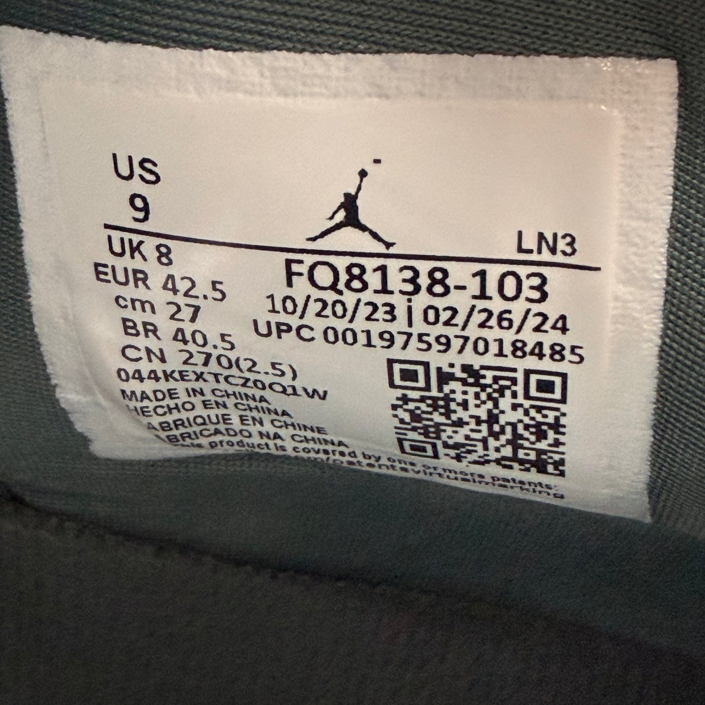 Size 9 - Jordan 4 Retro 'Oxidized Green' (Used)