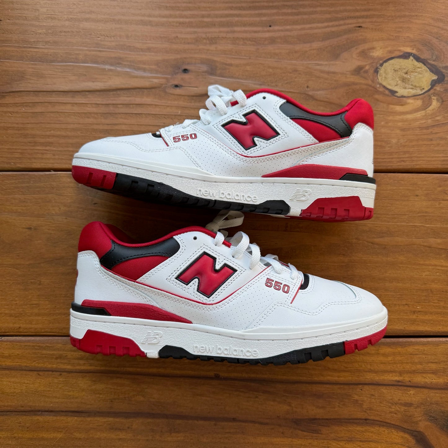 Size 10.5 - New Balance 550 'White Team Red' (Used/Rep Box)