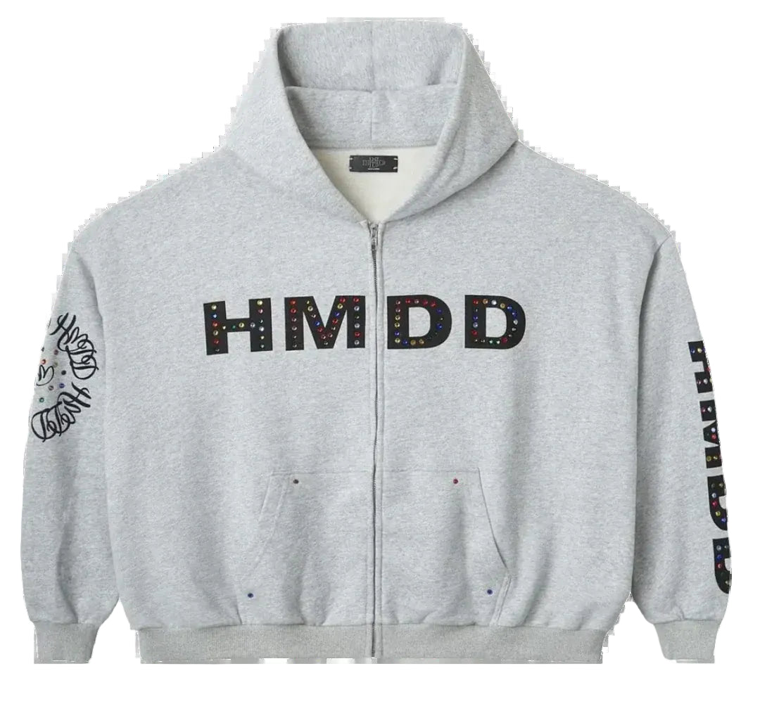 Sudadera con capucha y cremallera "Chimestone" HMDD gris