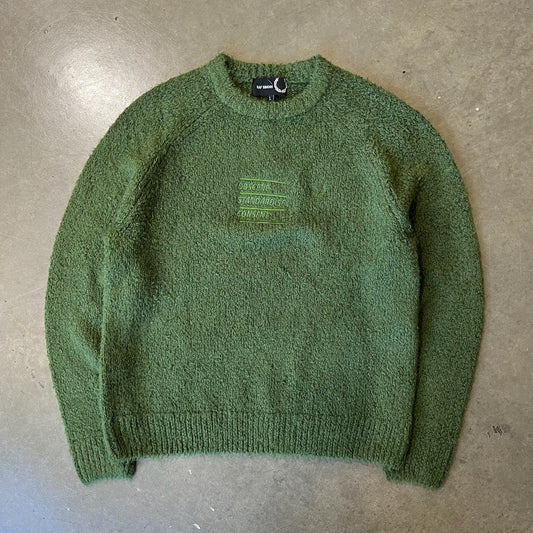 LARGE - Fred Perry x Raf Simons Fluffy Crew Knit 'Chive'