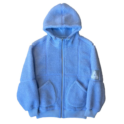 Large - Palace Sherpa Hooded Jacket 'Light Blue' - FW22