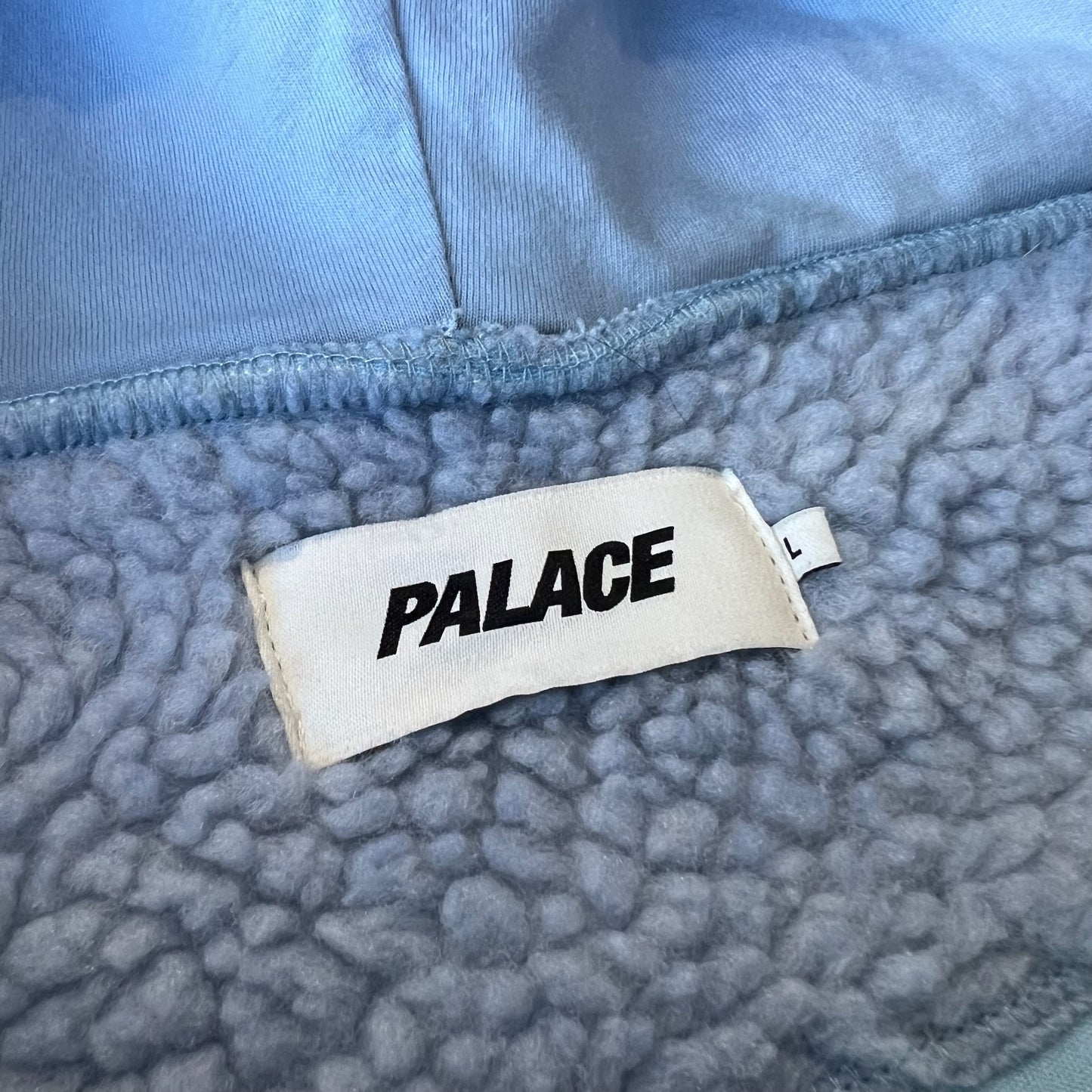 Large - Palace Sherpa Hooded Jacket 'Light Blue' - FW22