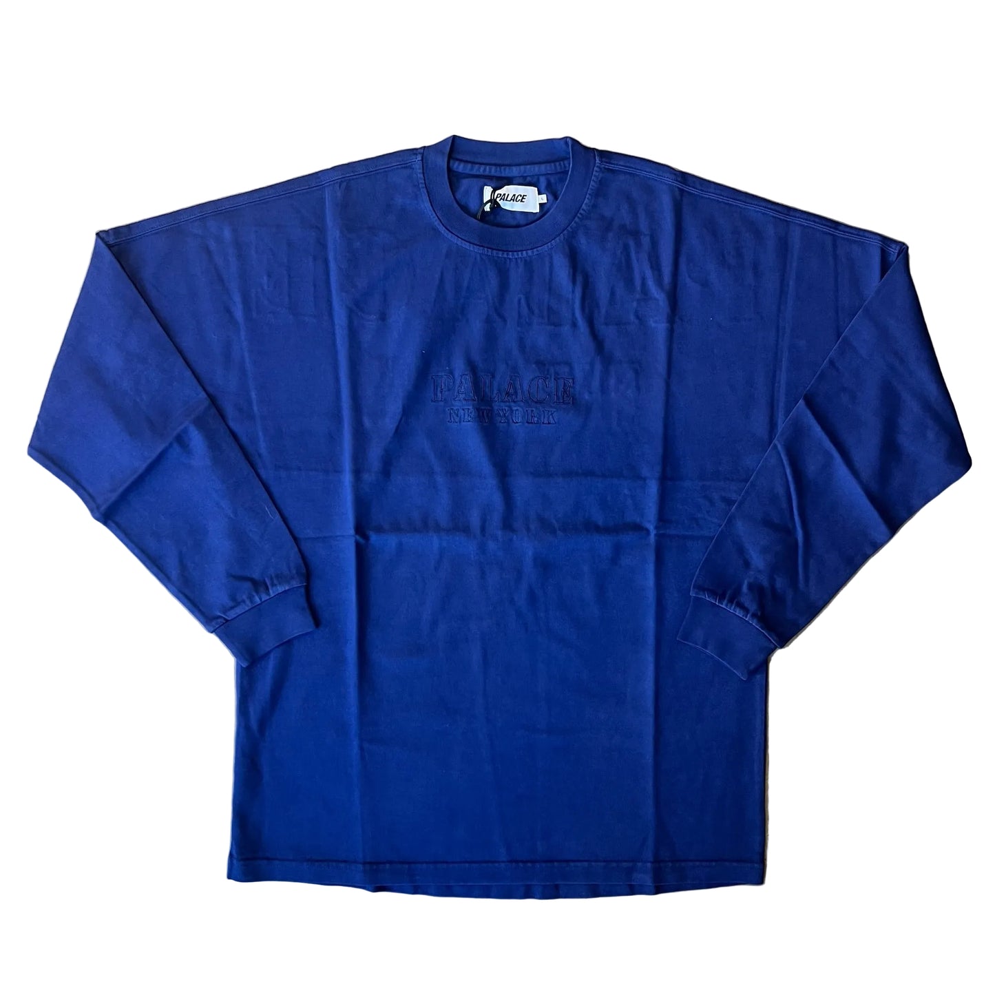 Large - Palace New York Shop Drop Shoulder Langarmshirt 'Navy'