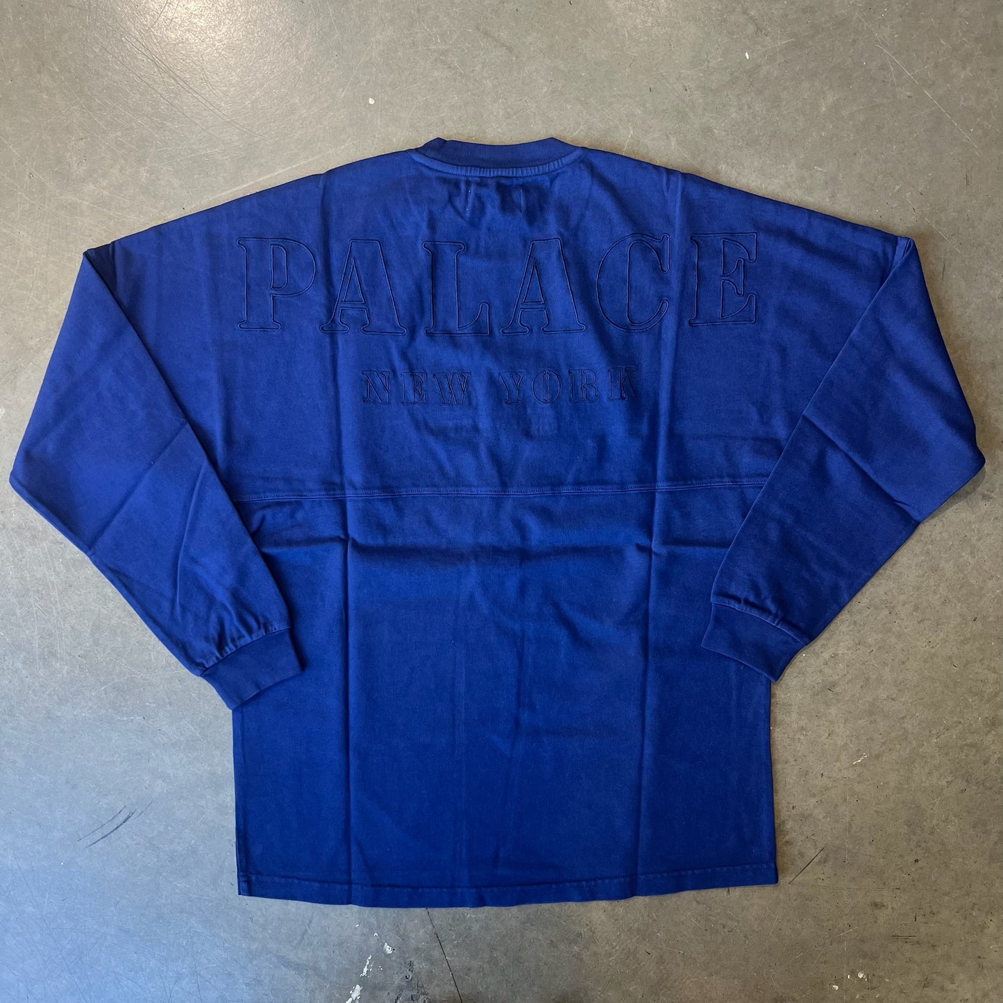 Large - Palace New York Shop Drop Shoulder Langarmshirt 'Navy'
