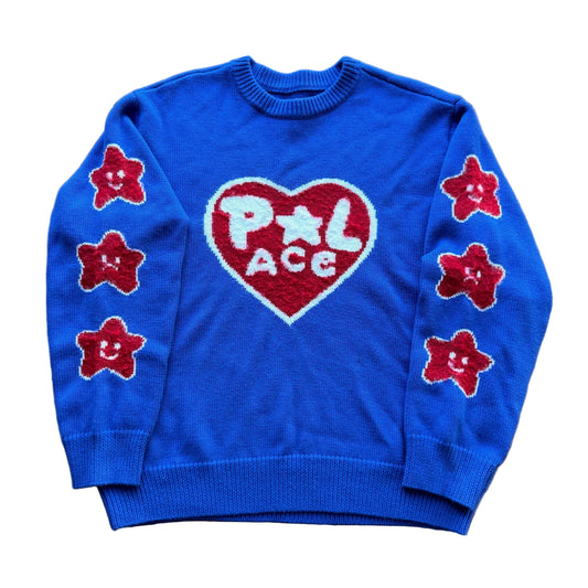 Large - Palace Cosy Knit Sweater ‘Blue Berry’