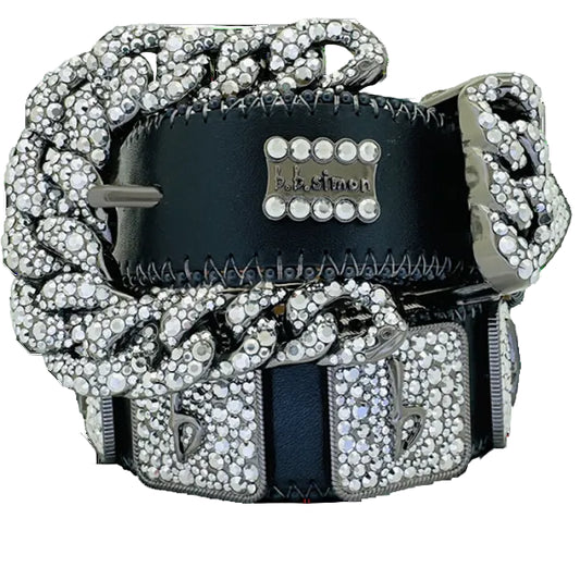 B.B. Simon Legacy Collection Arianna Belt Black / Chrome (36-40)