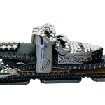 B.B. Simon Legacy Collection Gürtel Arianna Schwarz / Chrom (36-40)