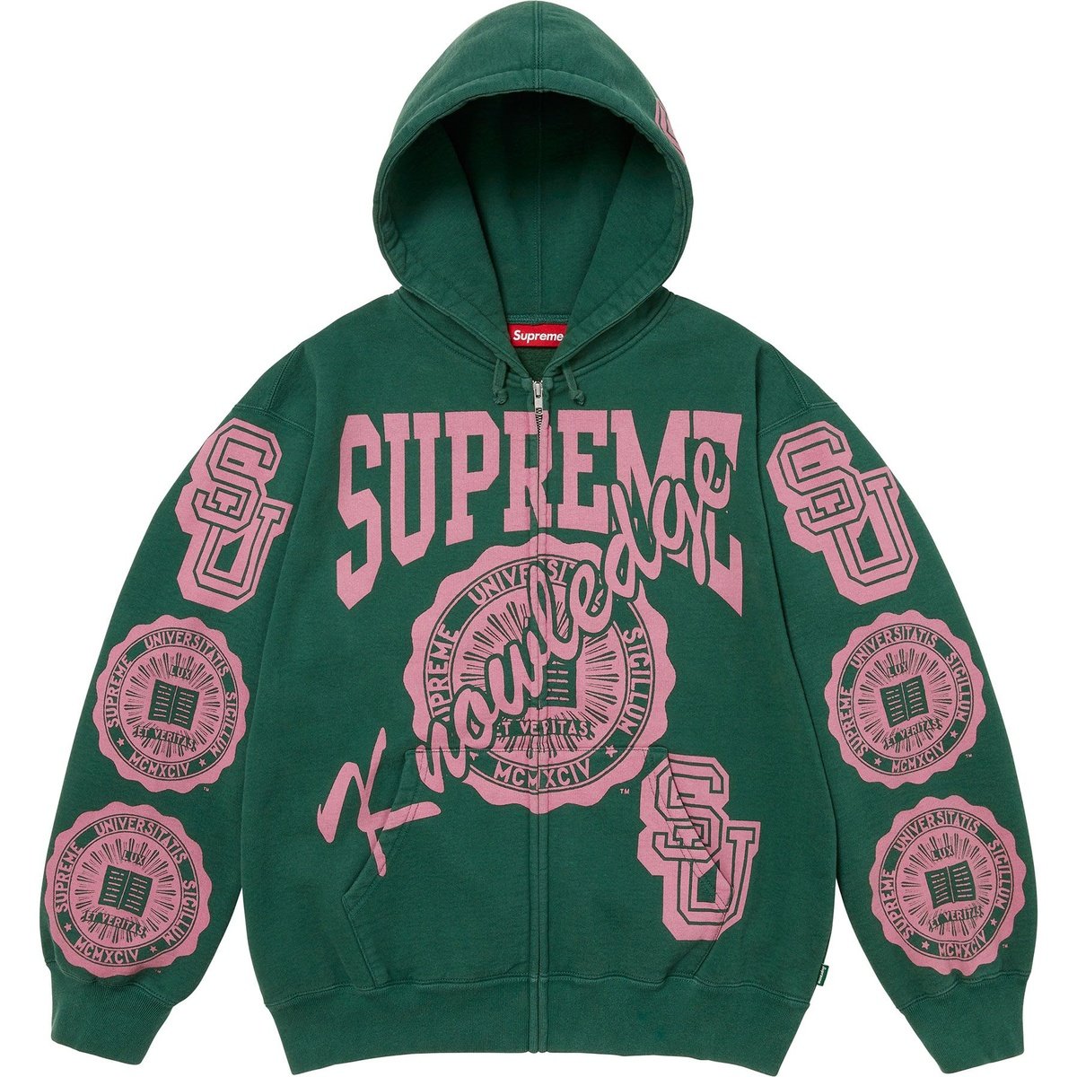 Supreme Knowledge Reigns Zip Up Hooded Sweatshirt