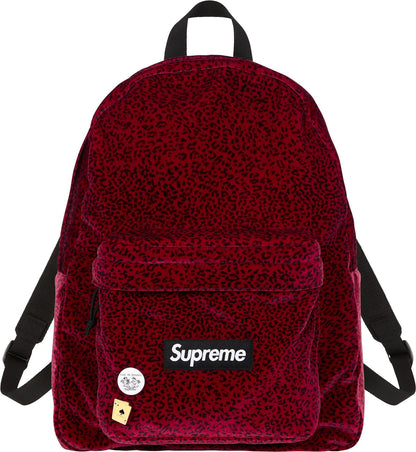 Supreme Velvet Backpack 'Red Leopard'