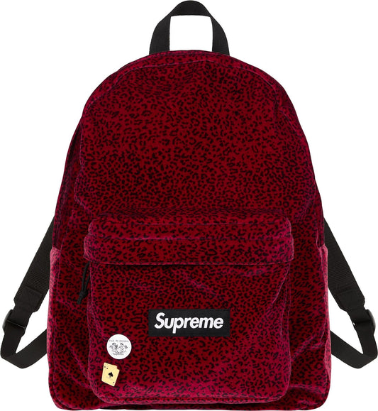 Supreme Velvet Backpack 'Red Leopard'
