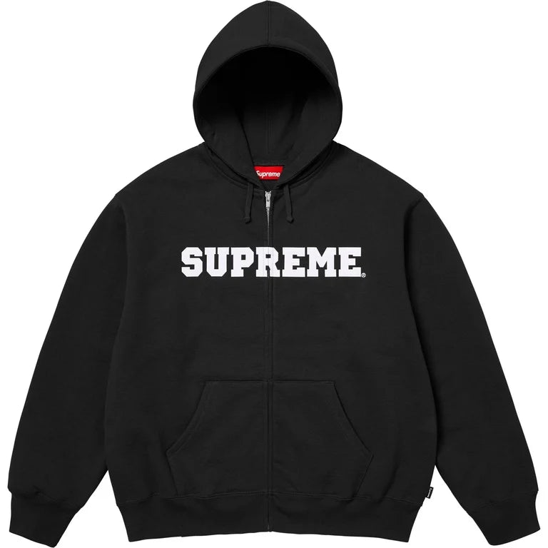Supreme Collegiate Appliqué Zip Up Hooded Sweatshirt „Black“