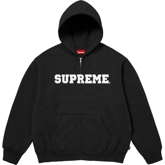 Supreme Collegiate Appliqué Zip Up Hooded Sweatshirt 'Black'