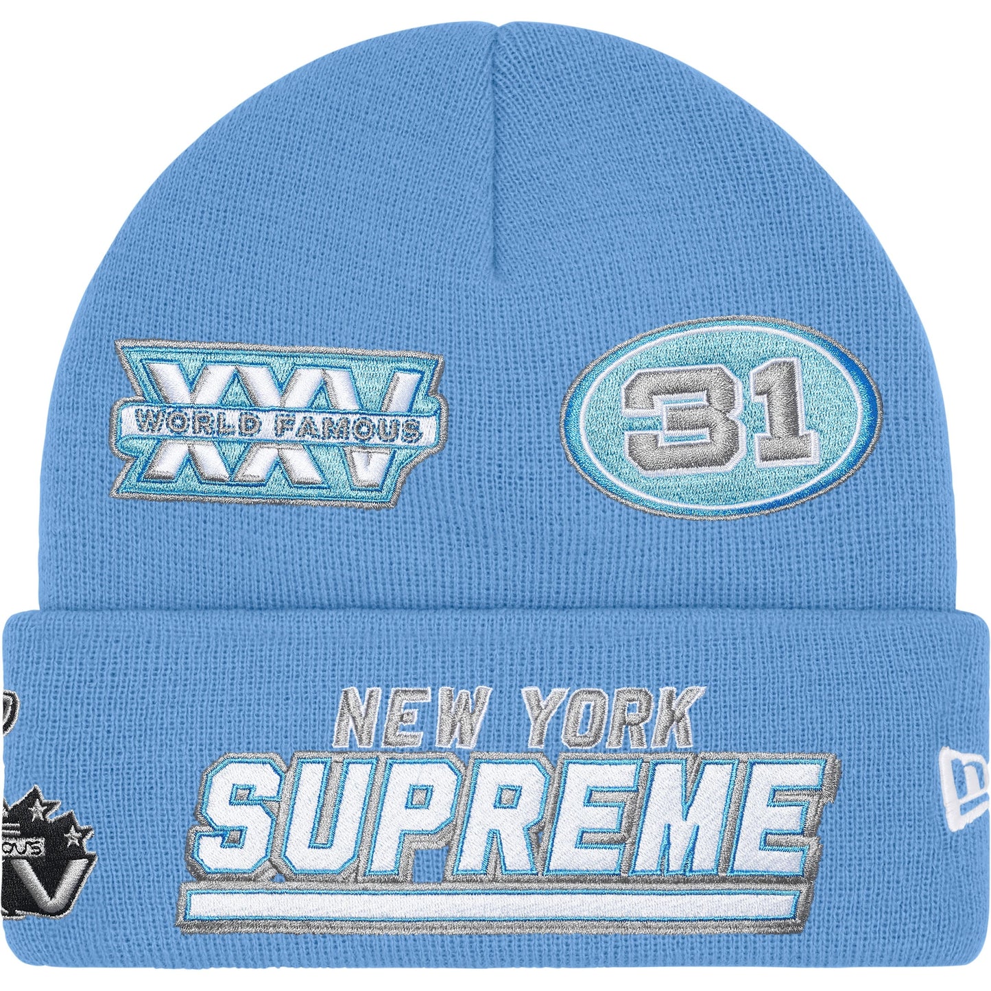 Supreme New Era® Football Beanie 'Light Blue'