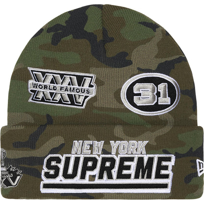 Supreme New Era® Football Beanie 'Woodland Camo'