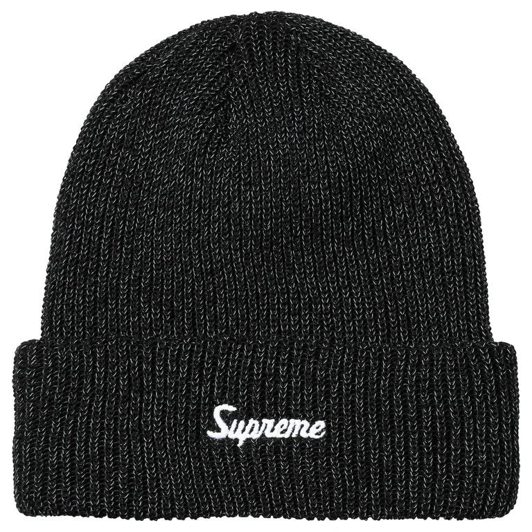 Supreme Loose Gauge Beanie 'Black Reflective'