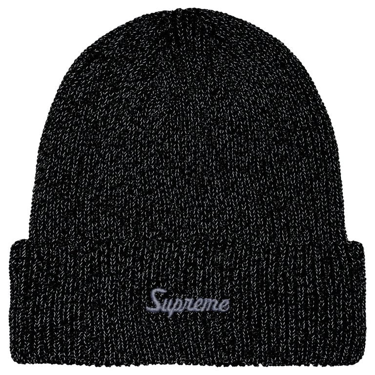 Supreme Loose Gauge Beanie 'Black Reflective'