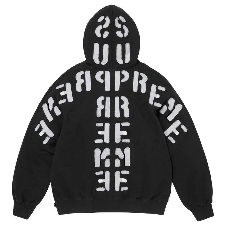 Supreme Mirrored Appliqué Hooded Sweatshirt 'Black' - XL