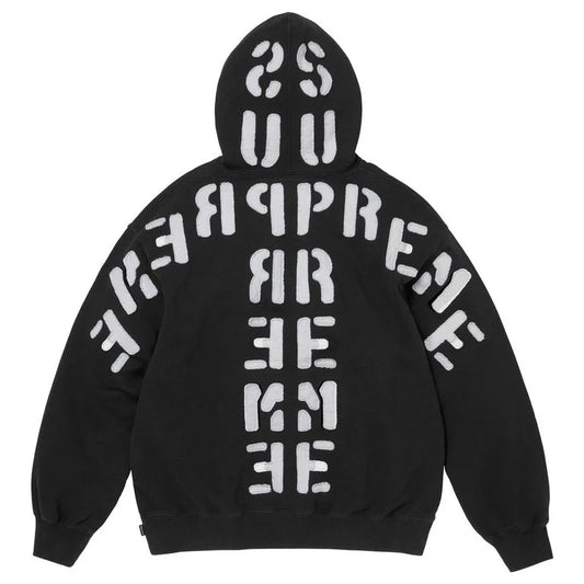 Supreme Mirrored Appliqué Hooded Sweatshirt 'Black' - Medium