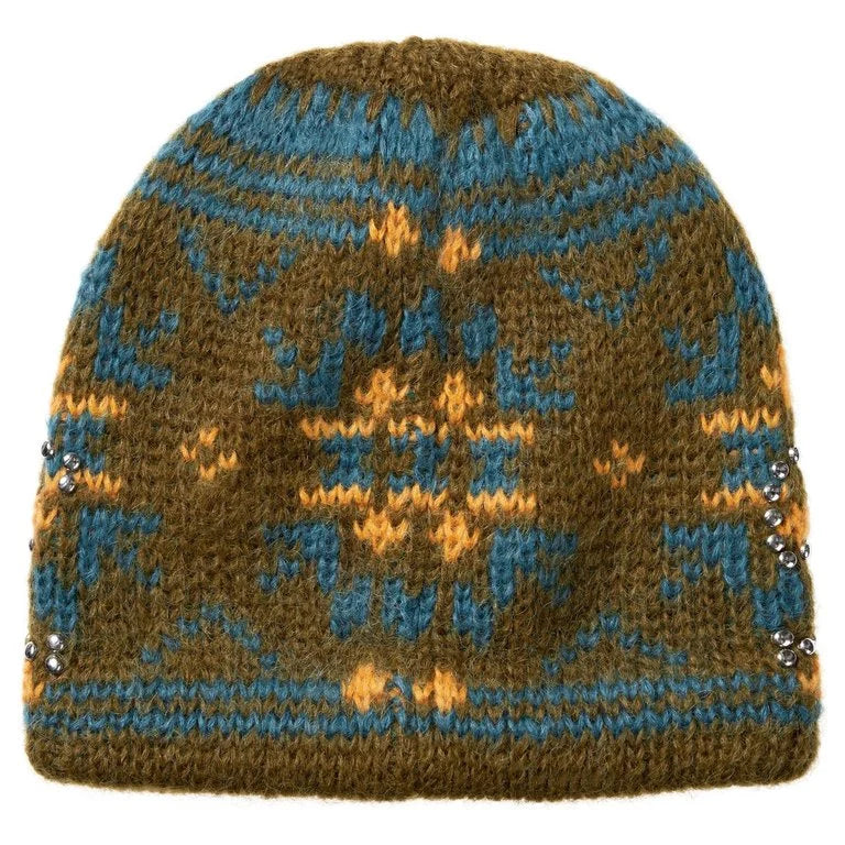 Supreme Studded Fair Isle Beanie 'Olive Brown'