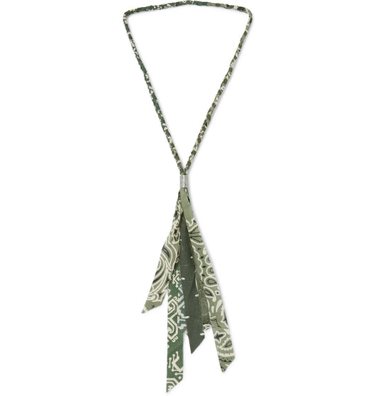 KAPITAL Fransen-Bandana-Print-Halskette - Grün