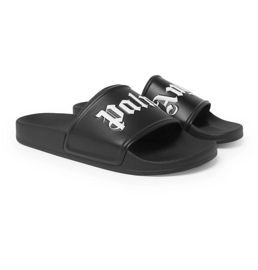 Size 43 - Palm Angels Logo Pool Slide 'Black White'