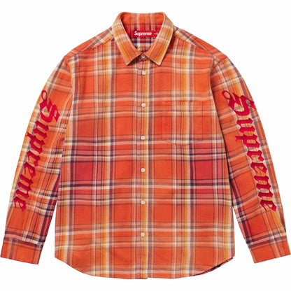 Supreme Old English Plaid Flannel Shirt - Orange