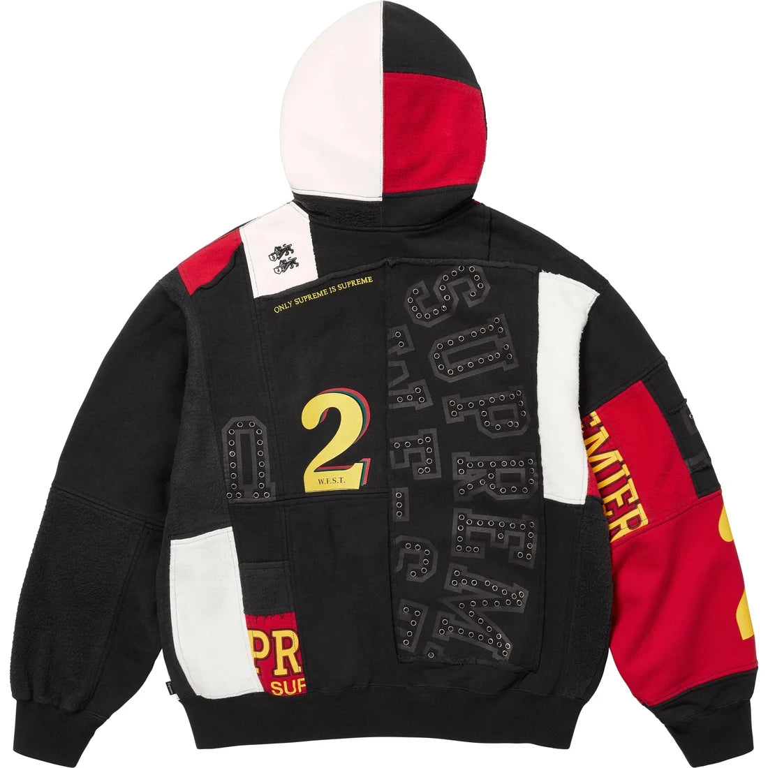 Supreme Patchwork Zip Up Hooded Sweatshirt